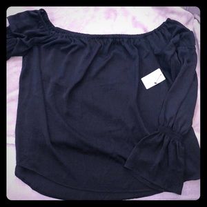 Off Shoulder Black Blouse